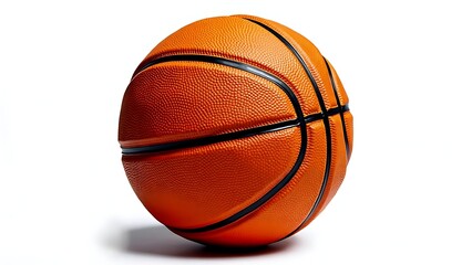 Fototapeta premium A close-up of a vibrant orange basketball with textured surface, showcasing its design and details