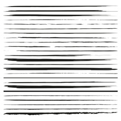Hand drawn line set. Brush stroke pattern. Artistic brush lines. Grunge texture graphic. © Сергей Полякевич