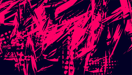 Abstract pink and black background with geometric shapes and textures.