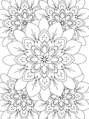 All these designs are hand-drawn and unique 
Flower Beautiful black and white illustration for adult coloring book,
This is a printable Beautiful Zentangle Coloring page for KDP Interior, POD products