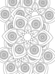 All these designs are hand-drawn and unique 
Flower Beautiful black and white illustration for adult coloring book,
This is a printable Beautiful Zentangle Coloring page for KDP Interior, POD products