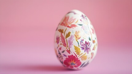 Colorful Easter Egg on Pink Background
