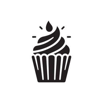 recommend clip art: Cupcake Icon Design Template – A Simple, Elegant Muffin Silhouette with Fluid Shapes in a Minimalist Vector Style, Ideal for Bakery Branding or Logo Design, Isolated on White Background
                    