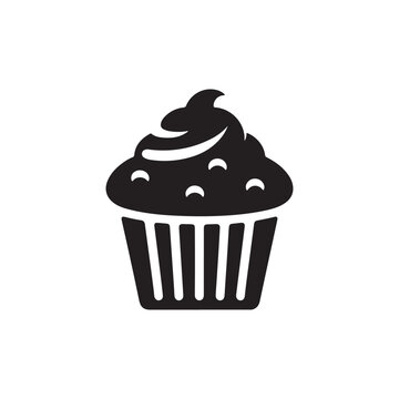 recommend clip art: Black Silhouette Cupcake Icon – A Minimalist Vector Design Featuring a Sleek Muffin Logo with Fluid Shapes, Ideal for Creative Bakery Branding or Logo Design
                    