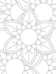 All these designs are hand-drawn and unique 
Flower Beautiful black and white illustration for adult coloring book,
This is a printable Beautiful Zentangle Coloring page for KDP Interior, POD products