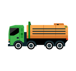 Vector Set of Trash Truck Illustrations for Urban Waste Management