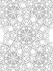 All these designs are hand-drawn and unique 
Flower Beautiful black and white illustration for adult coloring book,
This is a printable Beautiful Zentangle Coloring page for KDP Interior, POD products