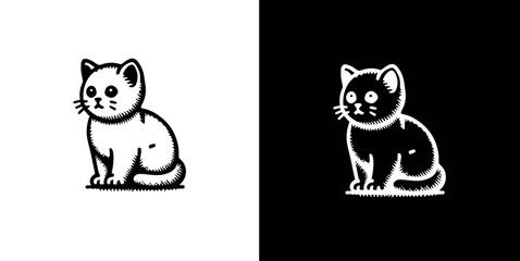 Obraz premium cat, black and white