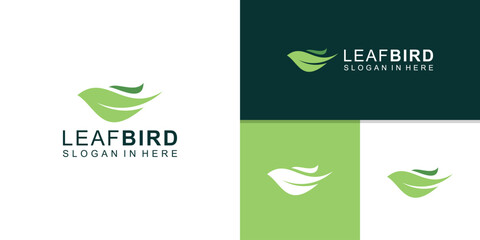 logo design bird and leaf,organic,animal,fly,freedom,nature,logo design template,icon,vector,symbol,idea,inspiration.