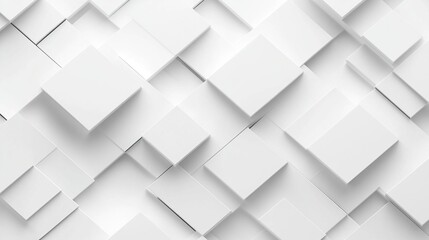 Fototapeta premium Abstract arrangement of white geometric shapes.