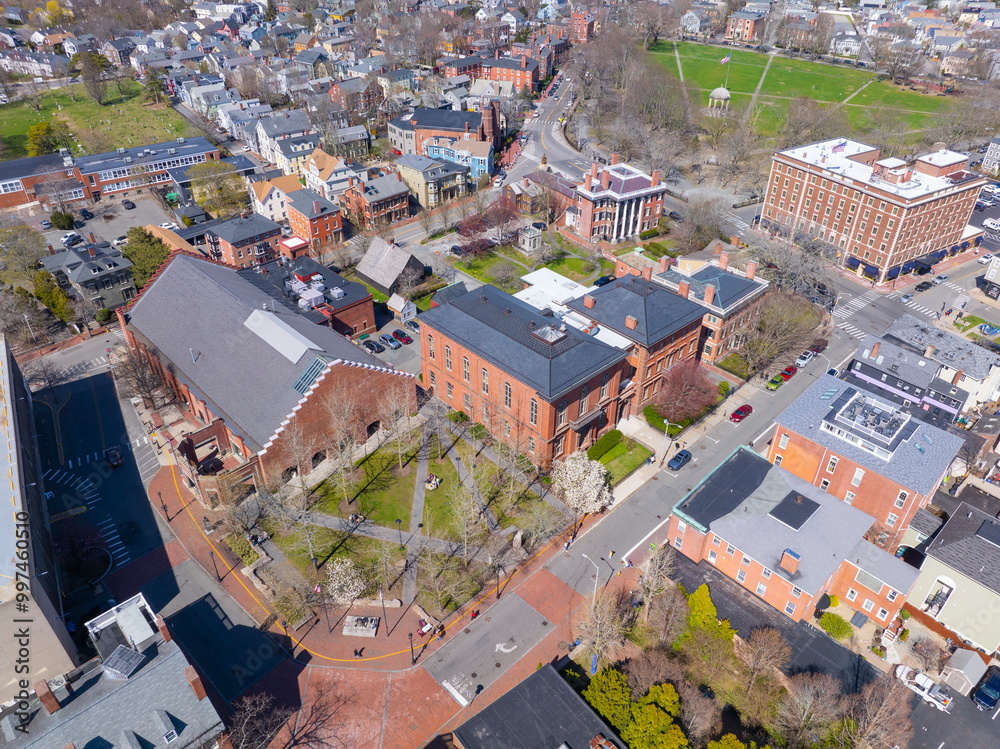 Wall mural salem historic downtown aerial view including daland house, armory building and hawthorne hotel in c