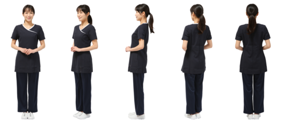 女性医療スタッフ 人物切り抜き5アングル