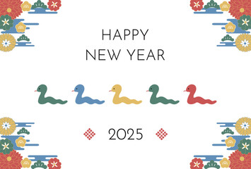 2025　巳年　年賀状イラスト