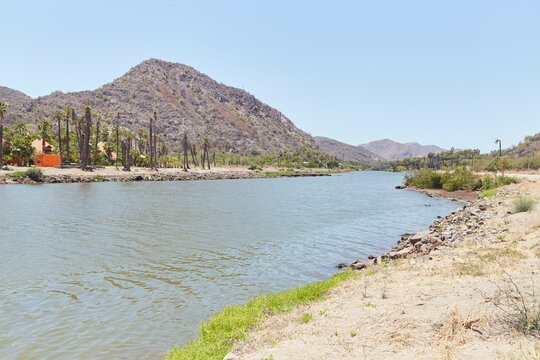 A View of Rio Mulege in Baja California's Desert Oasis of Mulege