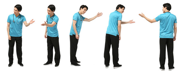 Obraz premium 男性医療スタッフ 人物切り抜き5アングル