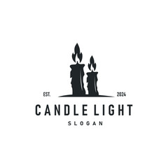 candle logo design concept template illustration simple traditional candle light