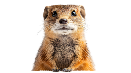 Curious Mongoose Standing Upright with Fine Fur