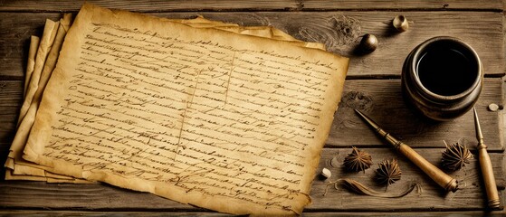 Antique Letter and Writing Utensils