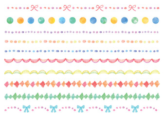 水彩風のガーリーな飾り線10点セット2