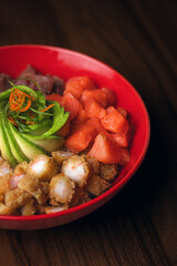 vegetables, fish, salmon and chicken