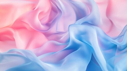 Fototapeta premium Soft, flowing fabric in pink and blue hues.