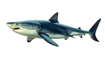 Fototapeta premium Sleek Shark Cutting Through Invisible Waters