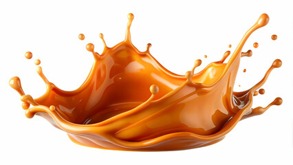 Caramel sauce splash isolated on white background, caramel, sauce, splash, isolated, white background, sweet, dessert