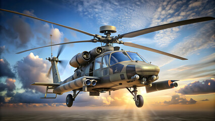 Unique helicopter with Apache symbol design, helicopter, Apache symbol, unique, design, flying, military