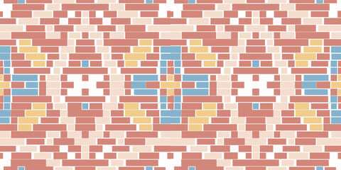 Scandinavian Korean Traditional Pattern Backgroundfolk Embroidery, Aztec Geometric Ornament Print. Design for Carpet, Wallpaper, Clothing, Wrapping, Fabric