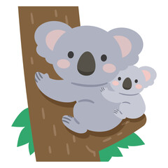 コアラ親子のイラスト