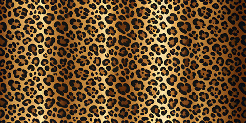 Leopard print seamless pattern on dark background with gold texture, leopard print, seamless, pattern, dark background, gold