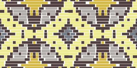 Traditional Geometrical Pattern Designfolk Embroidery, Aztec Geometric Ornament Print. Design for Carpet, Wallpaper, Clothing, Wrapping, Fabric