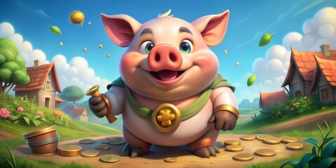 Naklejka premium a lucky pig