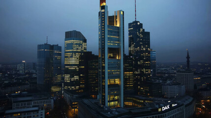 The "DAX" index tracks the performance of 30 of the biggest German companies listed on the Frankfurt Stock Exchange.