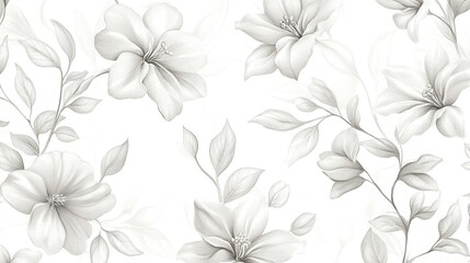 Elegant monochrome floral pattern design.