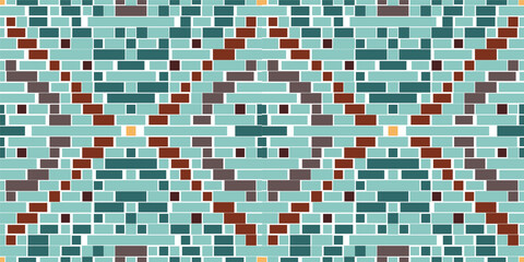 Fototapeta premium Sari Pattern Ethnic Ikat Patternfolk Embroidery, Aztec Geometric Ornament Print. Design for Carpet, Wallpaper, Clothing, Wrapping, Fabric