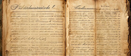 Obraz premium Old Book with Handwritten Text