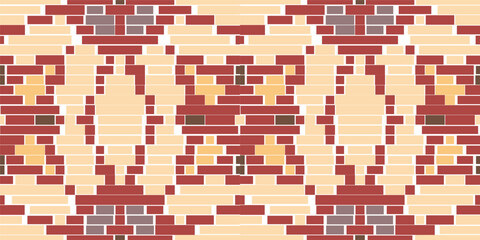 Fototapeta premium Geometric Ethnic Philippine Ethnic Patternfolk Embroidery, Aztec Geometric Ornament Print. Design for Carpet, Wallpaper, Clothing, Wrapping, Fabric