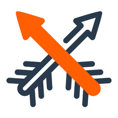 Crossed Feathered Arrows with Tribal Design