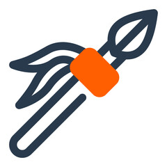 Decorative Spear with Feathers and Band