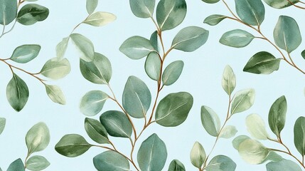 Leafy pattern on a light background.