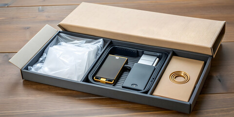 Unpacking a crypto hardware wallet COOLWALLET PRO , Kiev, Ukraine, July 02 2024, cryptocurrency, digital currency