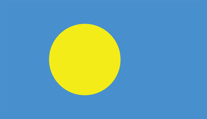 The flag of Palau , PalauanFlag , flat vector