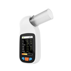 Fototapeta premium Electronic Medical Pulmonary Spirometer for Measuring Lung Function and Capacity. 3d Rendering