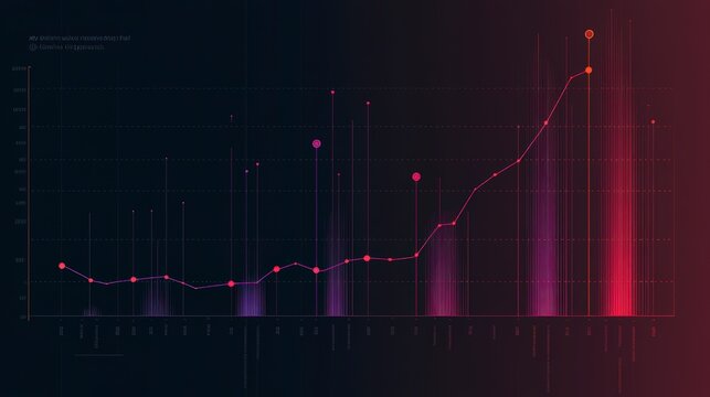 Data visualization depicting trends over time with line and bar graphs