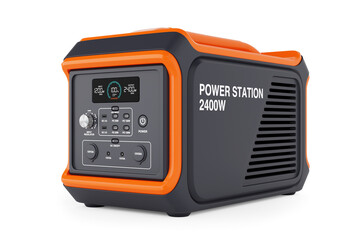High Capacity Portable Power Generator Station. 3d Rendering