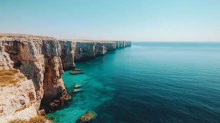 Coastal Cliffs and Crystal Clear Ocean Water