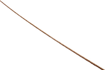 One brown braided rope isolated on white