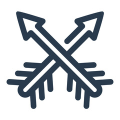 Crossed Feathered Arrows with Tribal Design