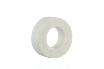 Medical tape plaster isolated on white background.
Cloth Surgical Tape. 
First aid item.